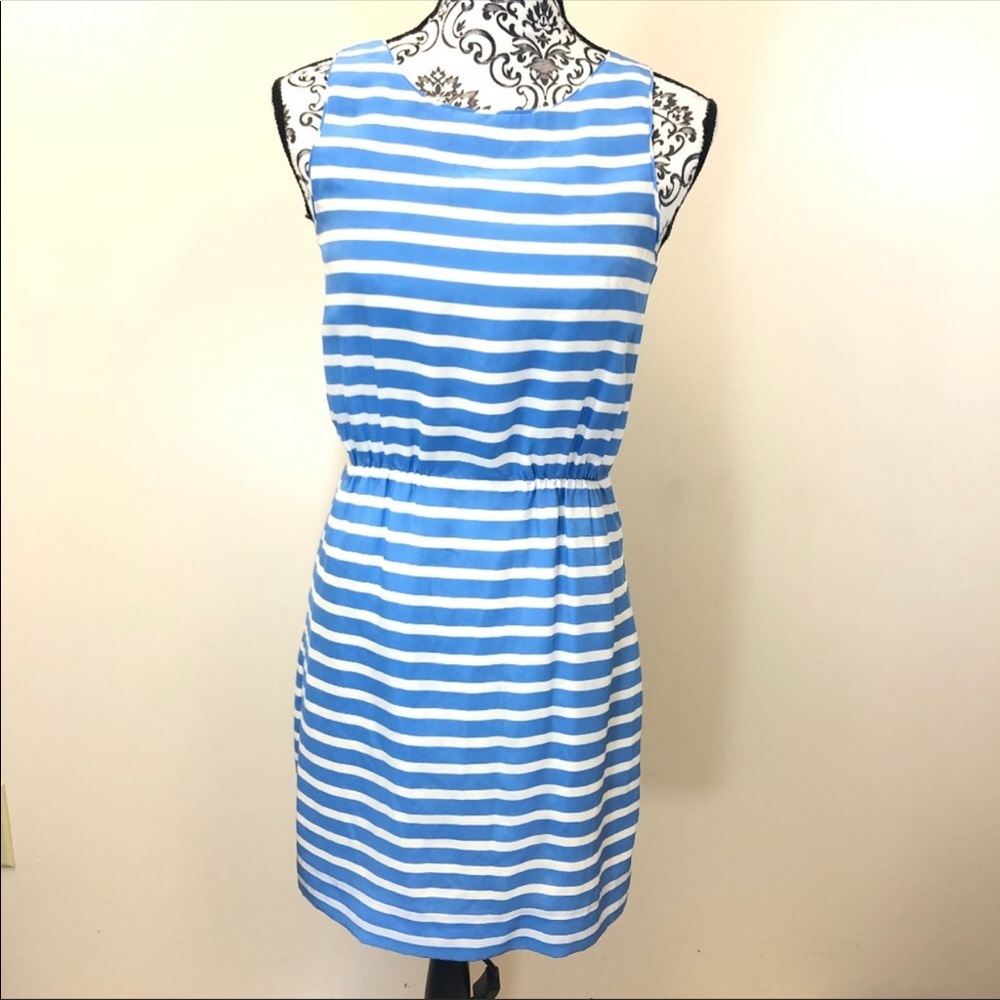 J. Crew 100% Silk Striped Dress Size 0
